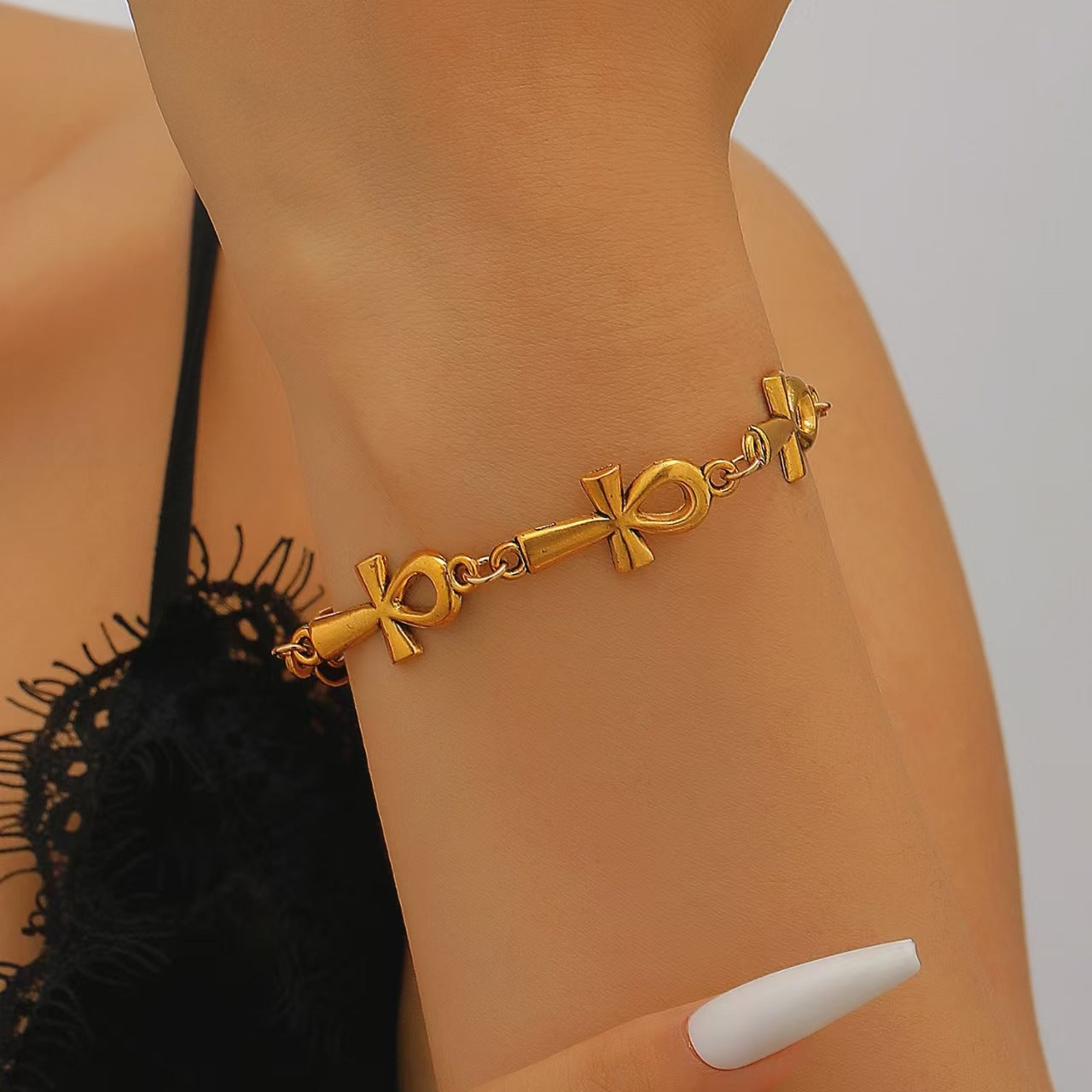 Wholesale Gothic Cross Men' s Alloy Bracelet